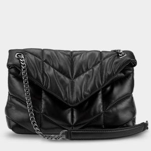 Anthropologie Black Leather Bag
